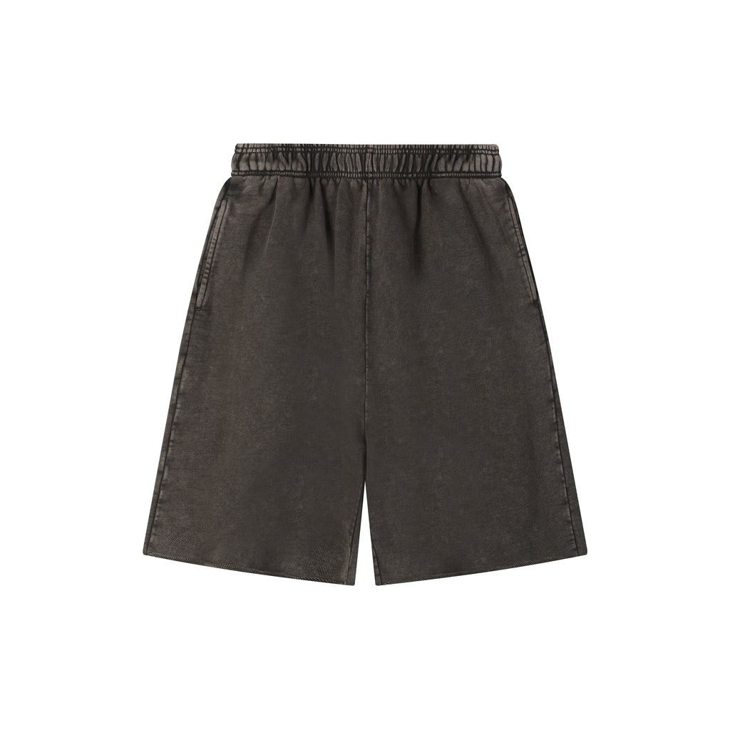 420G DK Grey Wax Wash Drawstring Street Casual Shorts