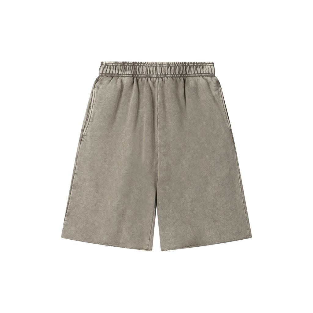 420G Light Grey Wax Wash Drawstring Street Casual Shorts