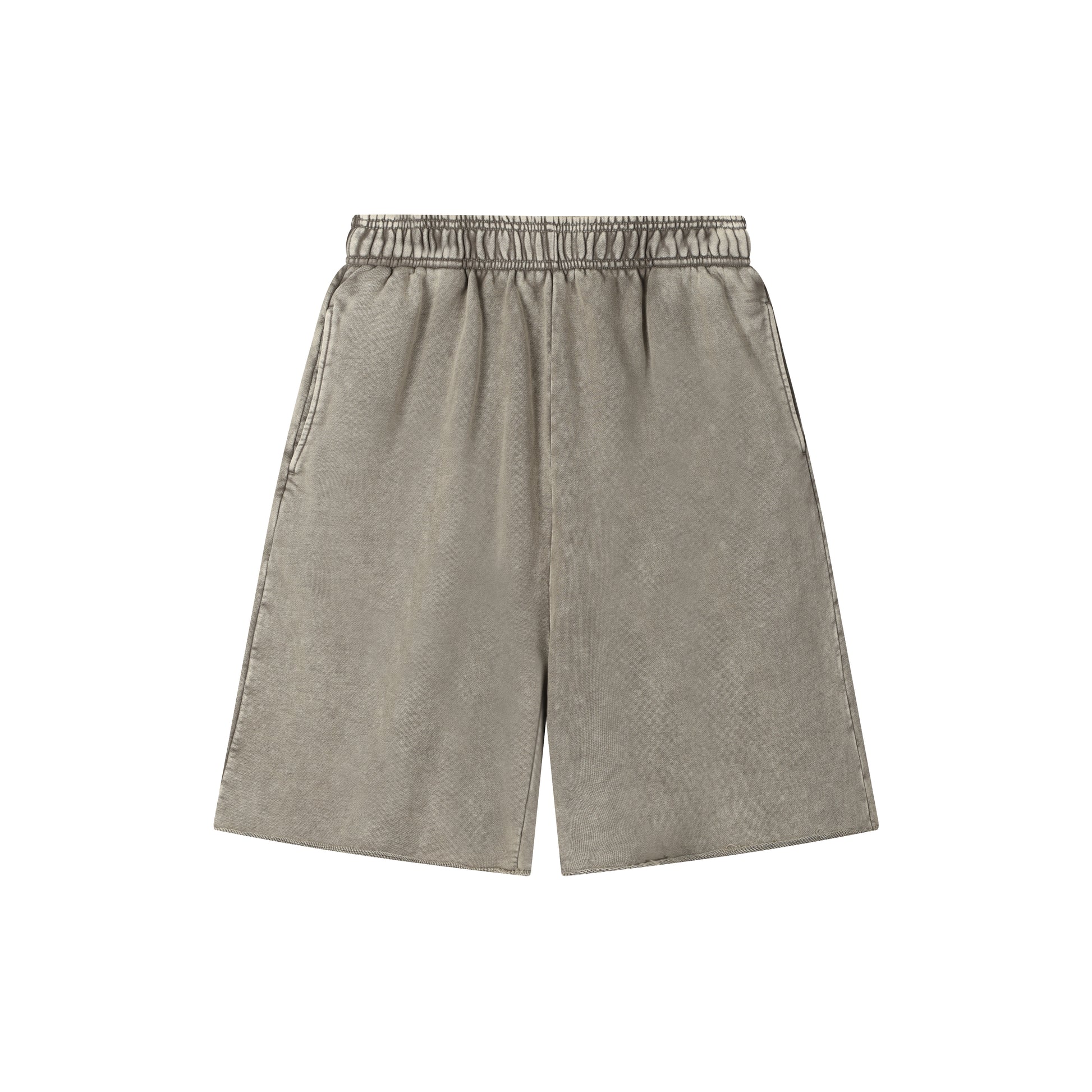 420G Light Grey Wax Wash Drawstring Street Casual Shorts