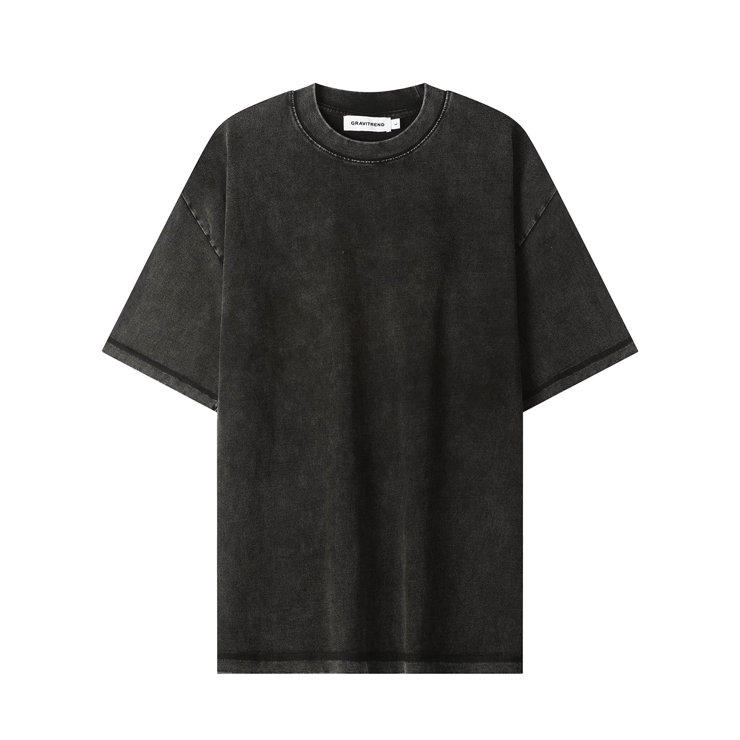 270G Men Batik Washed Vintage Black Faded Tee