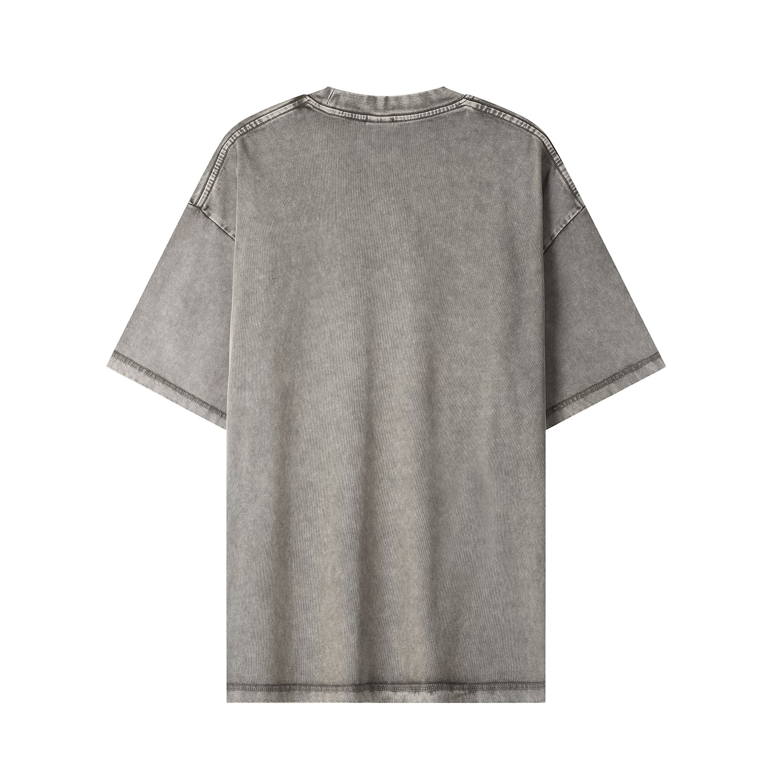 270G Men Batik Washed Vintage Faded Short Sleeve Gray Tee