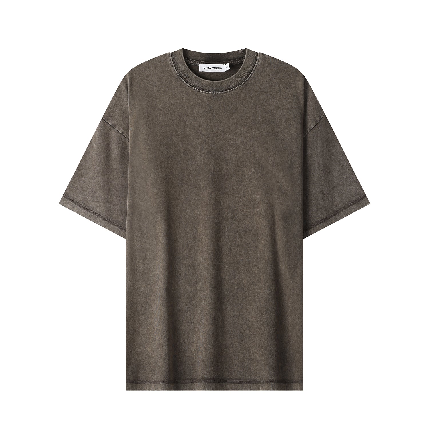 270G Men Batik Washed Vintage Dark Grey Short Sleeve Faded Tee