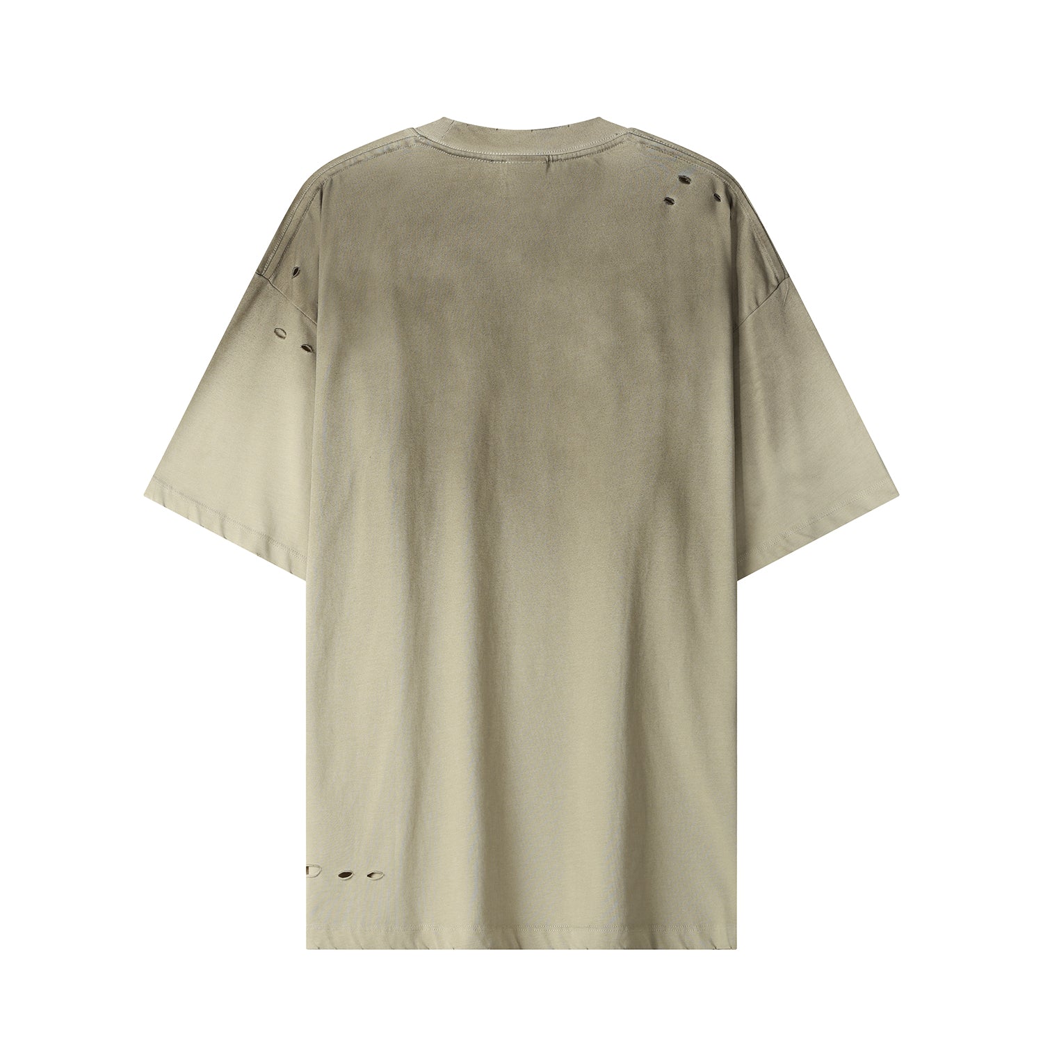 250G Apricot Spray Dyed Destroyed Short Sleeve T Shirts