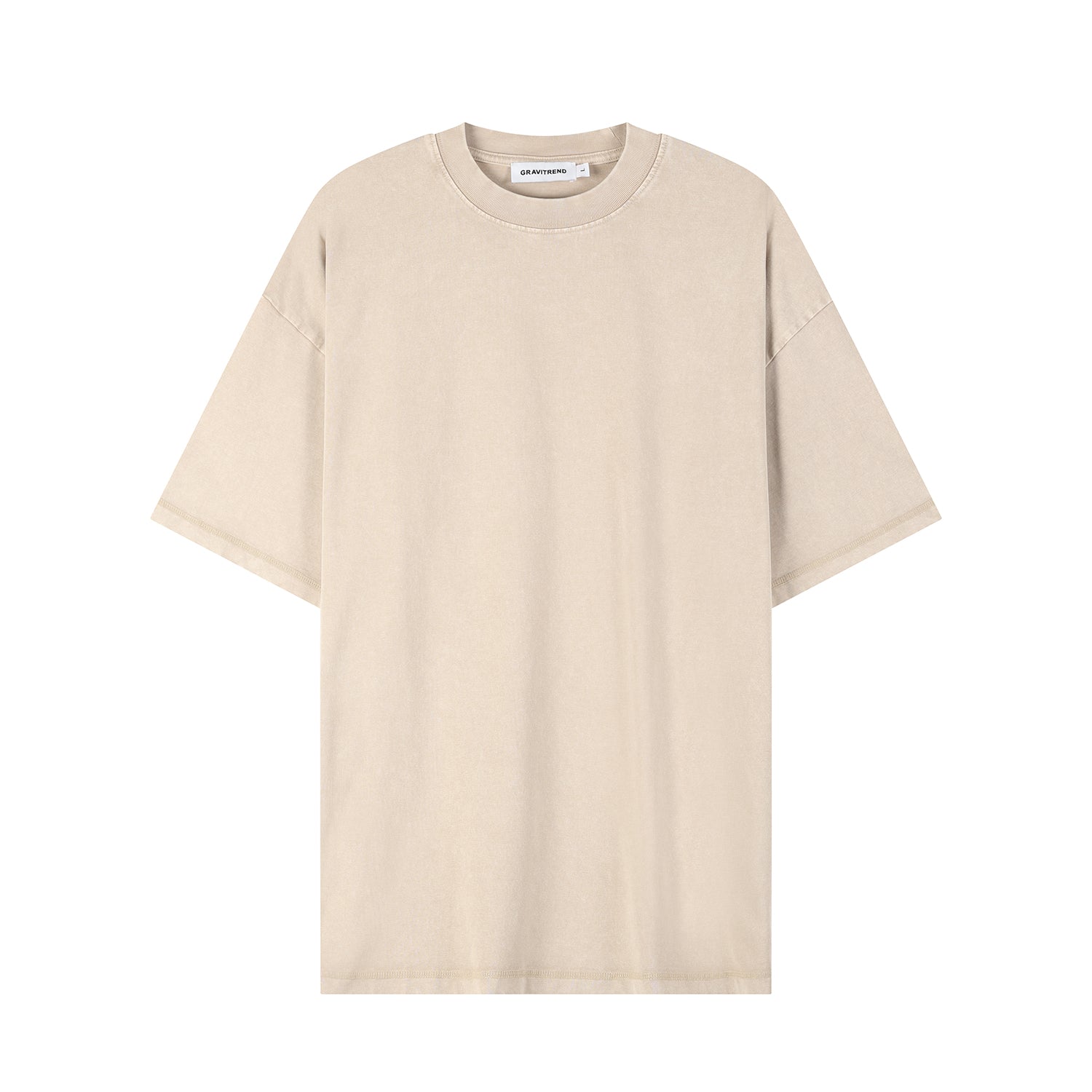 270G Men Batik Washed Vintage Creamy Apricot Short Sleeve Faded Tee