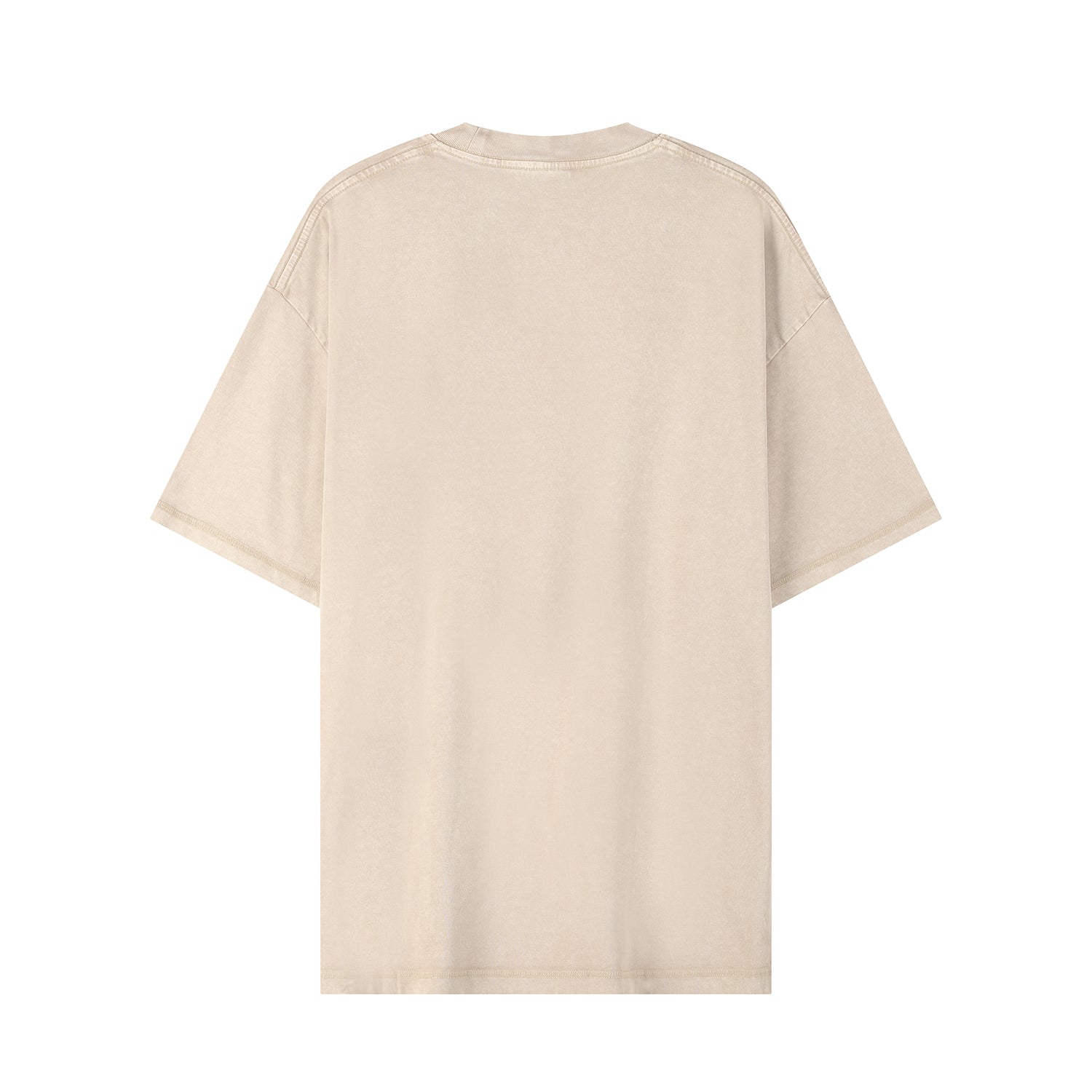 270G Men Batik Washed Vintage Creamy Apricot Short Sleeve Faded Tee