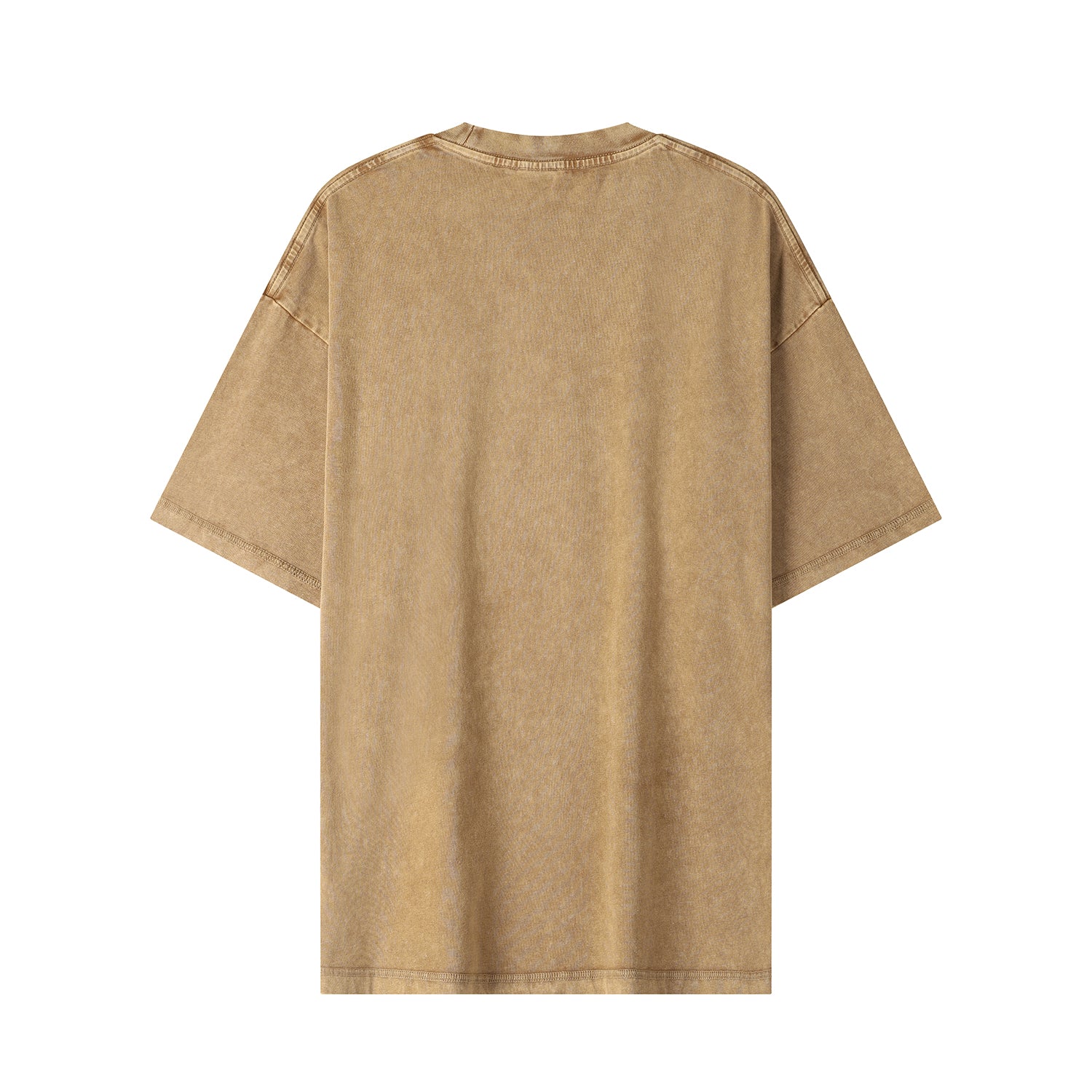 270G Men Batik Washed Vintage Sand Short Sleeve Faded Tee
