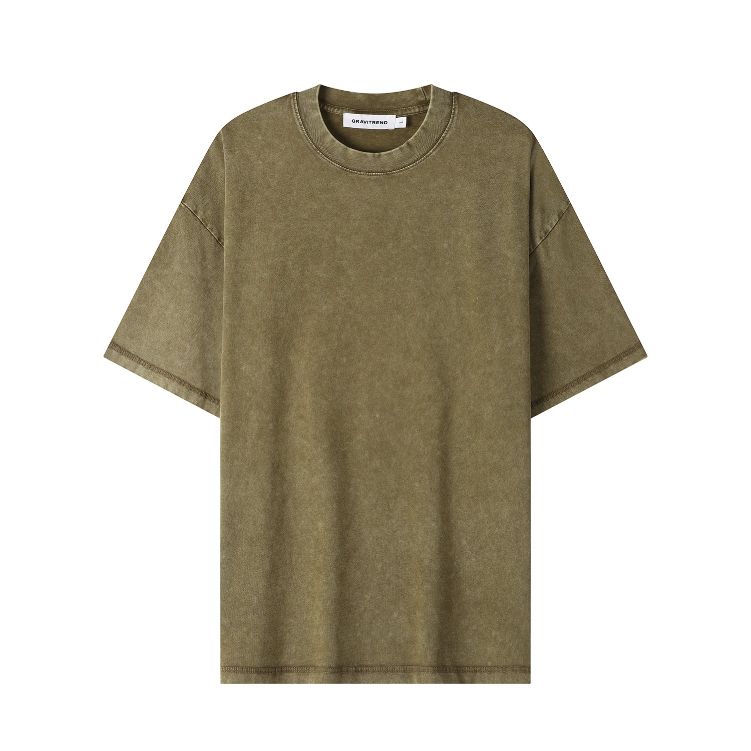 270G Men Batik Washed Vintage Sage Green Short Sleeve Faded Tee