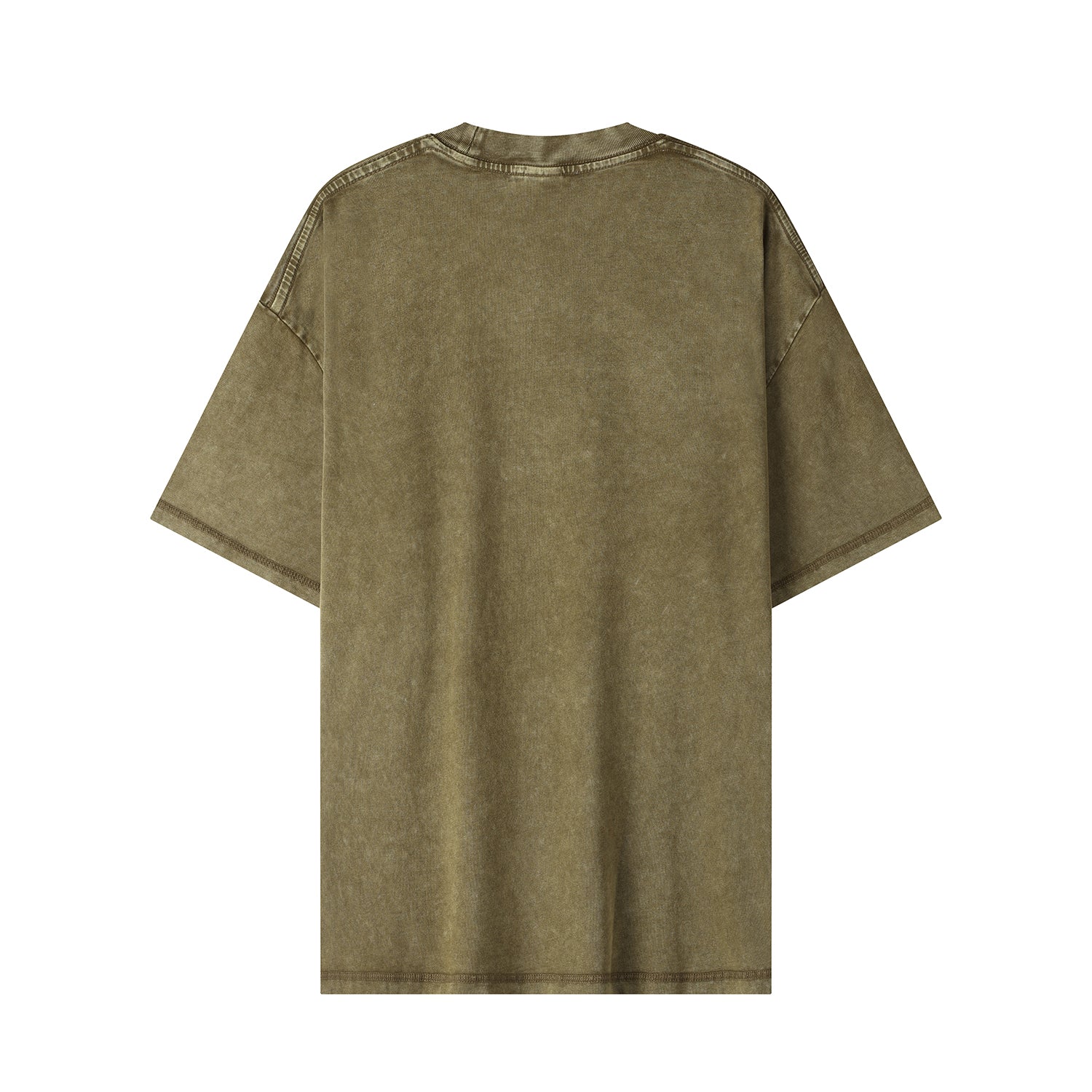 270G Men Batik Washed Vintage Sage Green Short Sleeve Faded Tee