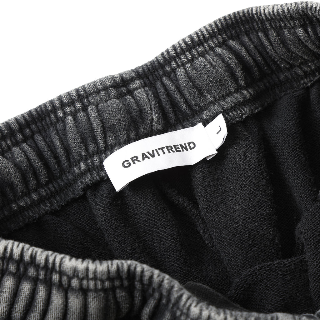 420G Black Wax Wash Drawstring Street Casual Shorts