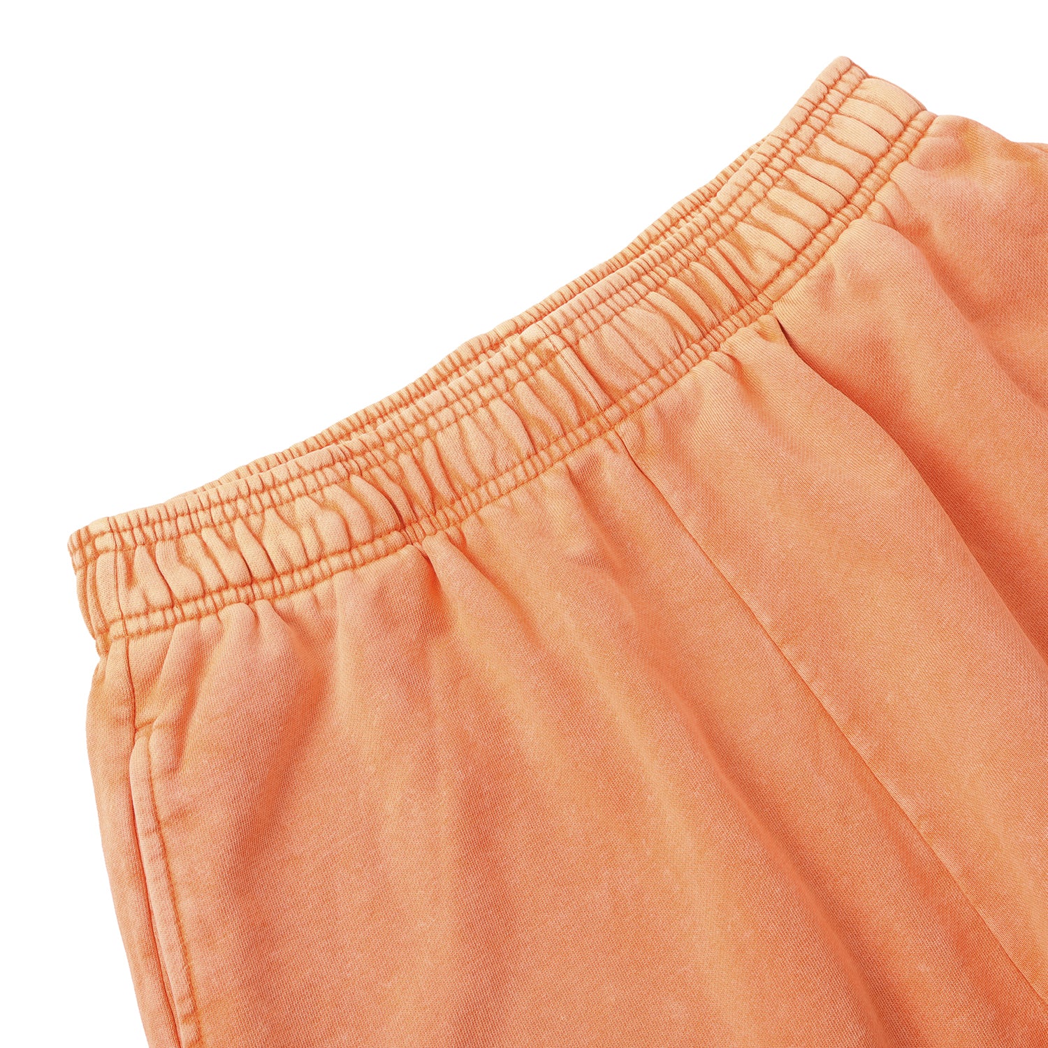 420G Orange Wax Wash Elastic Waistband Street Casual Shorts