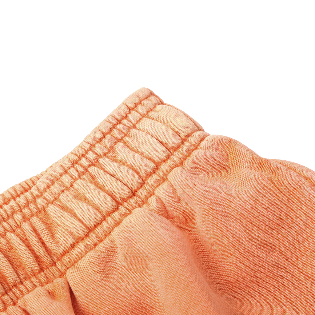 420G Orange Wax Wash Elastic Waistband Street Casual Shorts