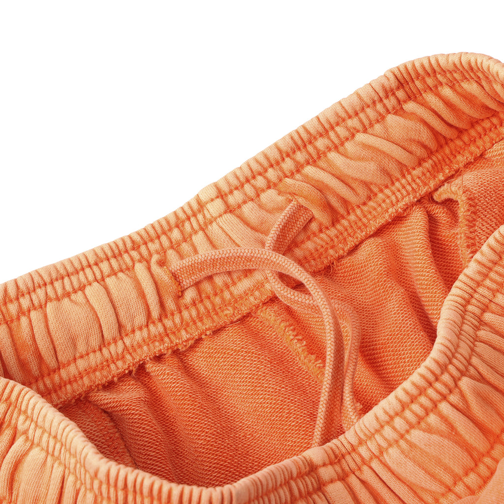 420G Orange Wax Wash Elastic Waistband Street Casual Shorts