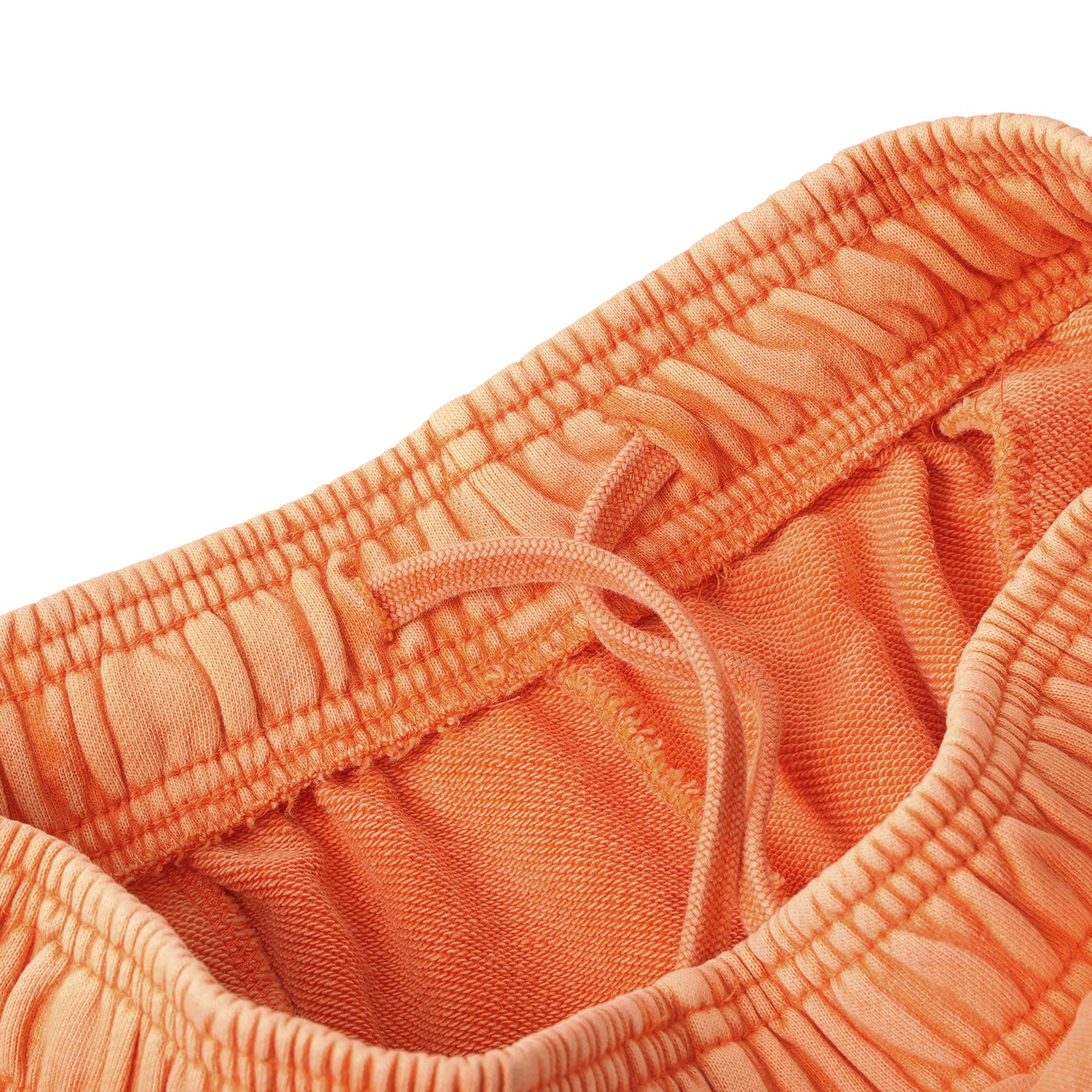 420G Orange Wax Wash Elastic Waistband Street Casual Shorts