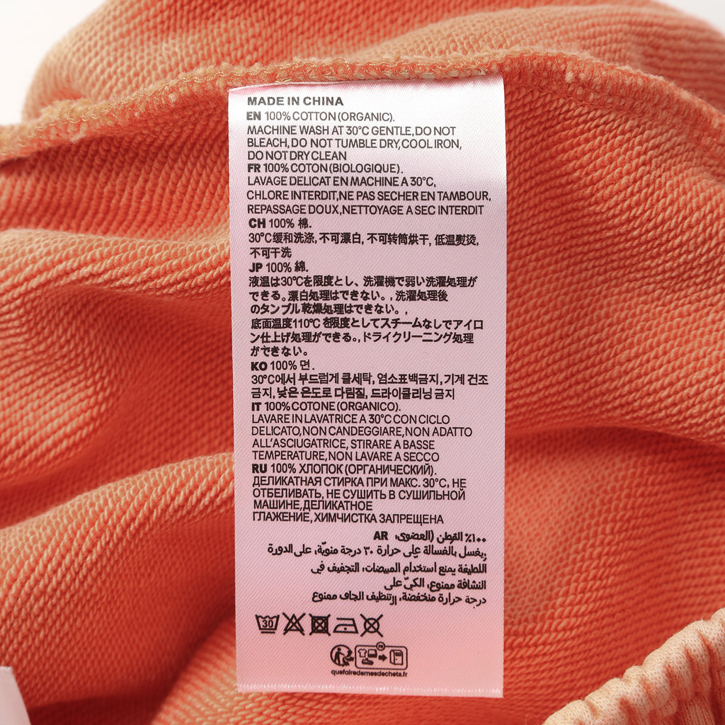 420G Orange Wax Wash Elastic Waistband Street Casual Shorts