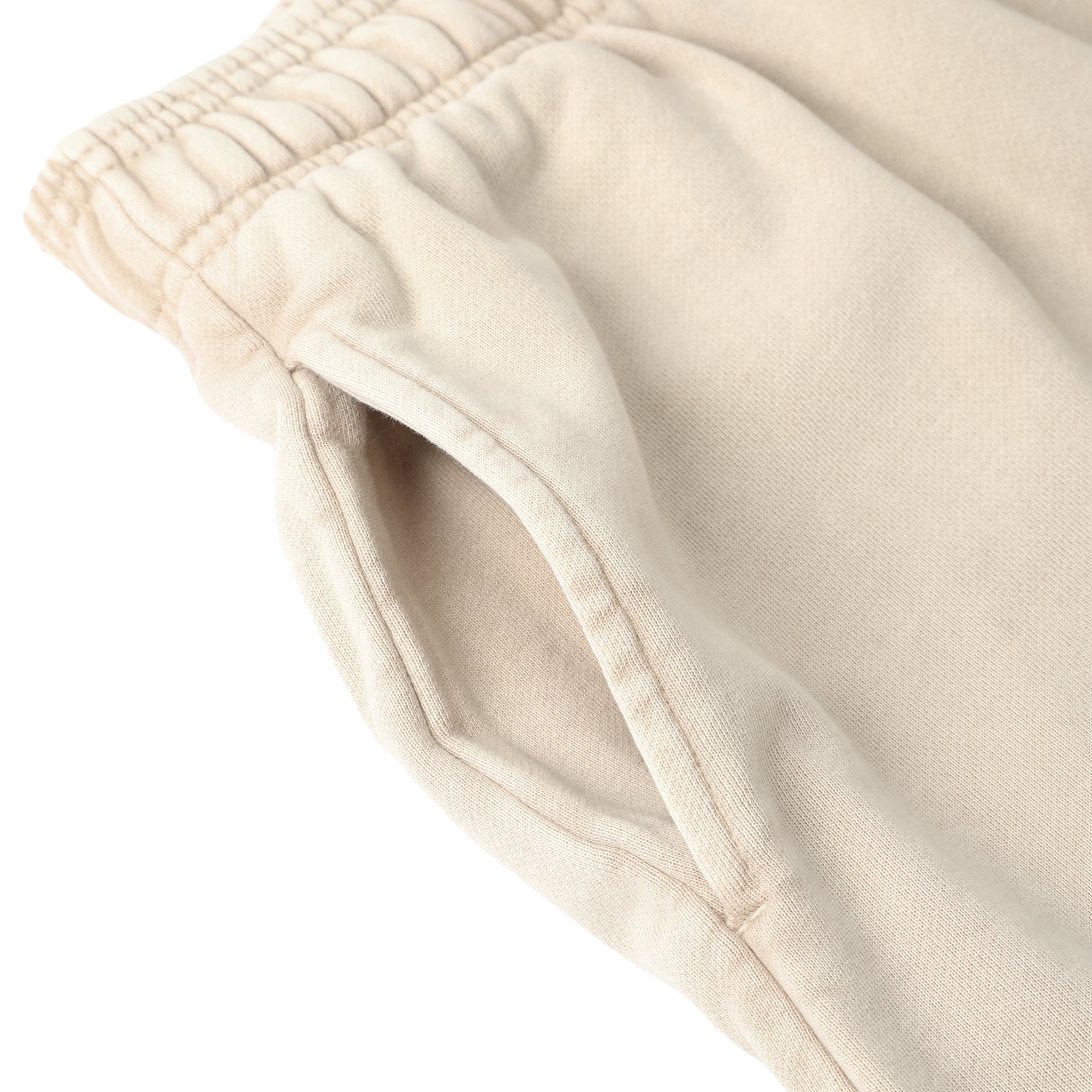 420G Beige Wax Wash Drawstring Street Casual Shorts