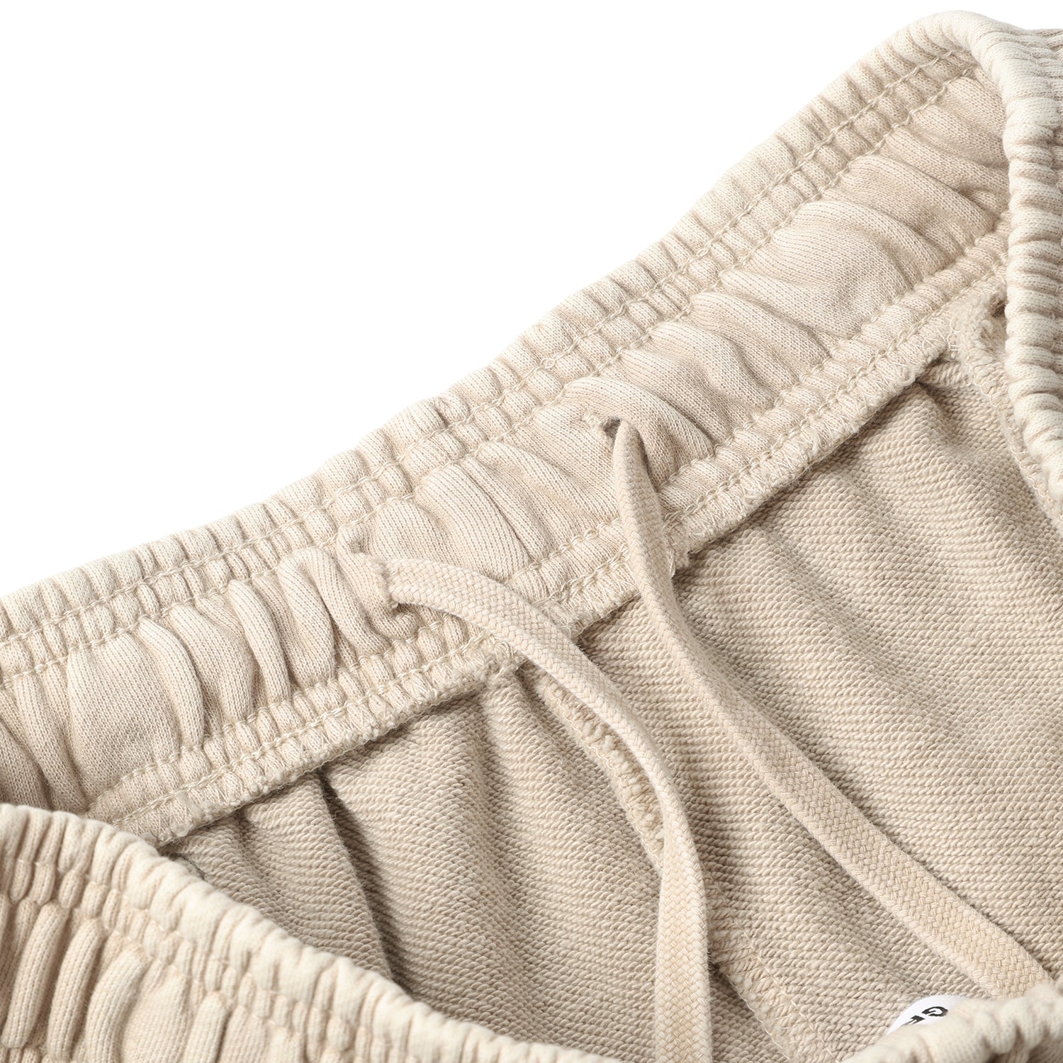 420G Beige Wax Wash Drawstring Street Casual Shorts