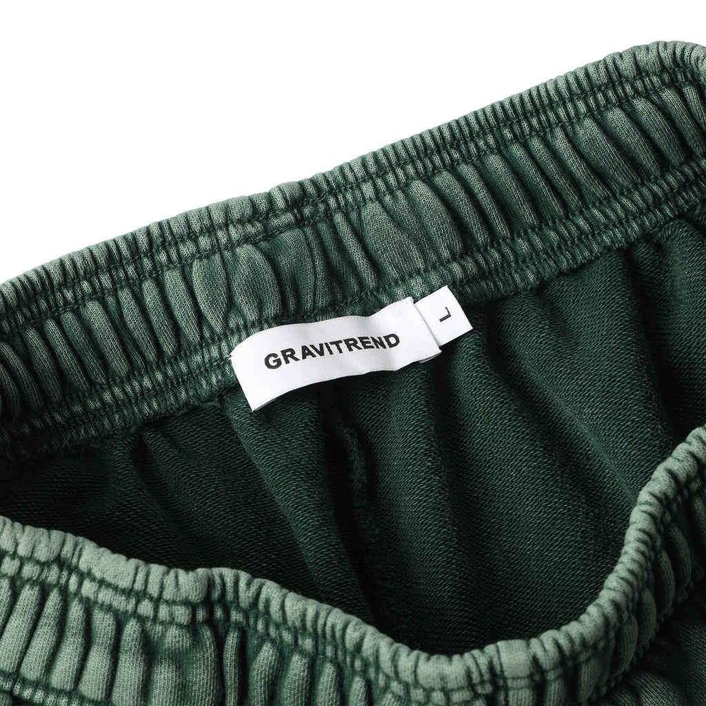 420G Dark Green Wash Drawstring Street Casual Shorts