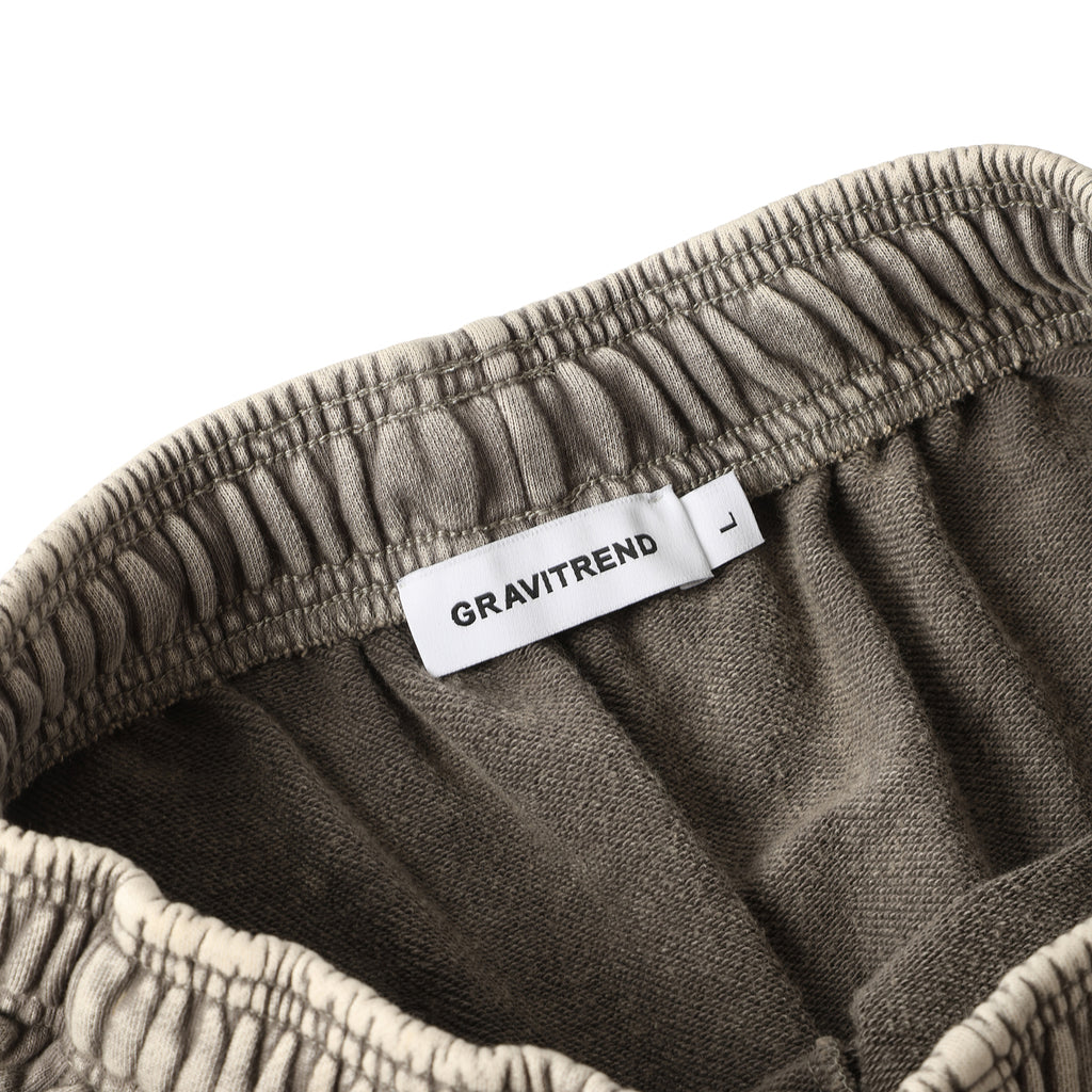 420G Light Grey Wax Wash Drawstring Street Casual Shorts