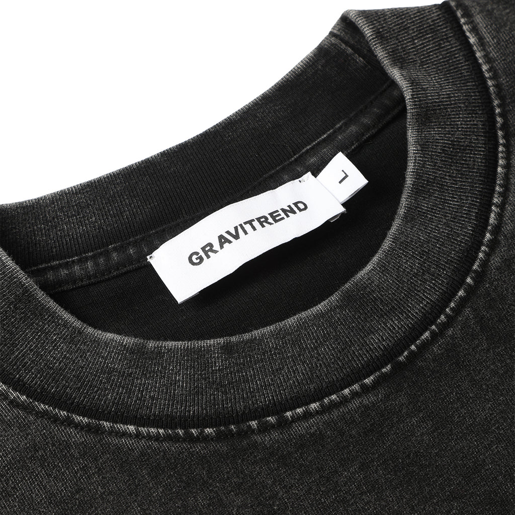 270G Men Batik Washed Vintage Black Faded Tee