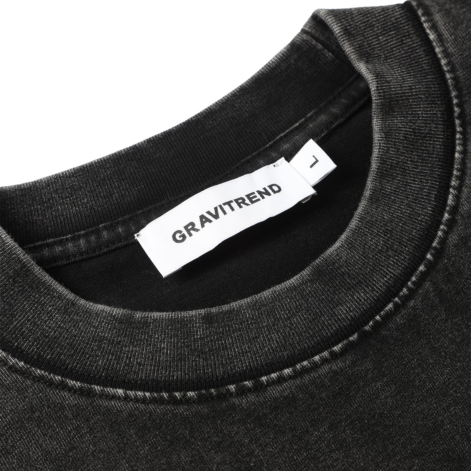 270G Men Batik Washed Vintage Black Faded Tee