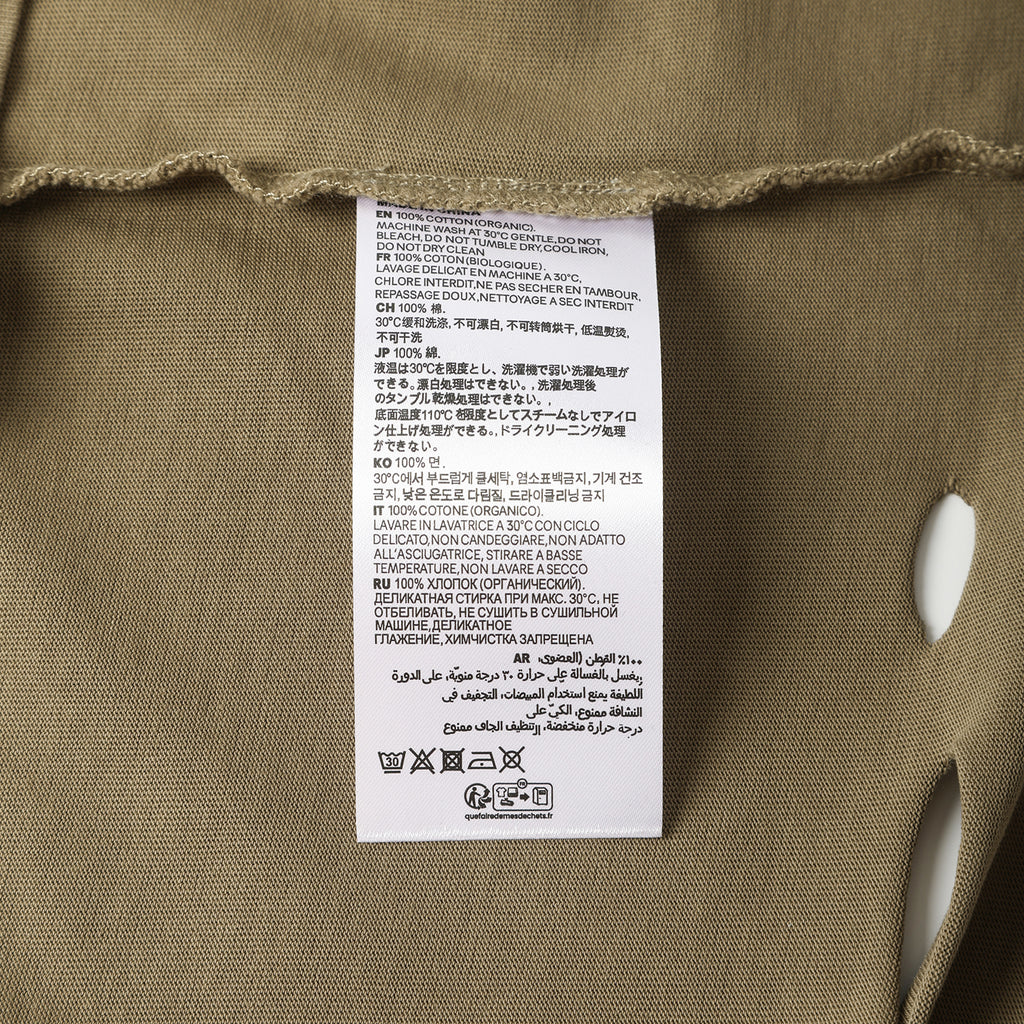 250G Light Coffe Spray Dyed Destroyed Short Sleeve T Shirts