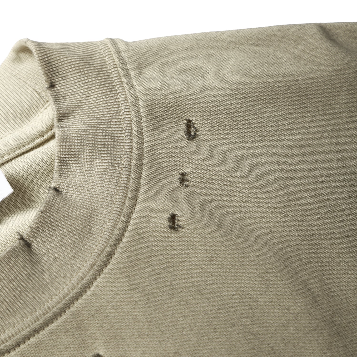 250G Apricot Spray Dyed Destroyed Short Sleeve T Shirts