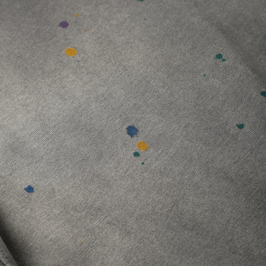 270G Charcoal Grey Distreeted Color Splatter Ink Short Sleeve T Shirt
