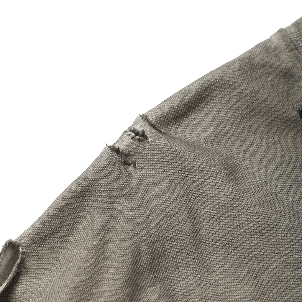 250G Heather Gray Spray Dyed Destroyed Short Sleeve T Shirts