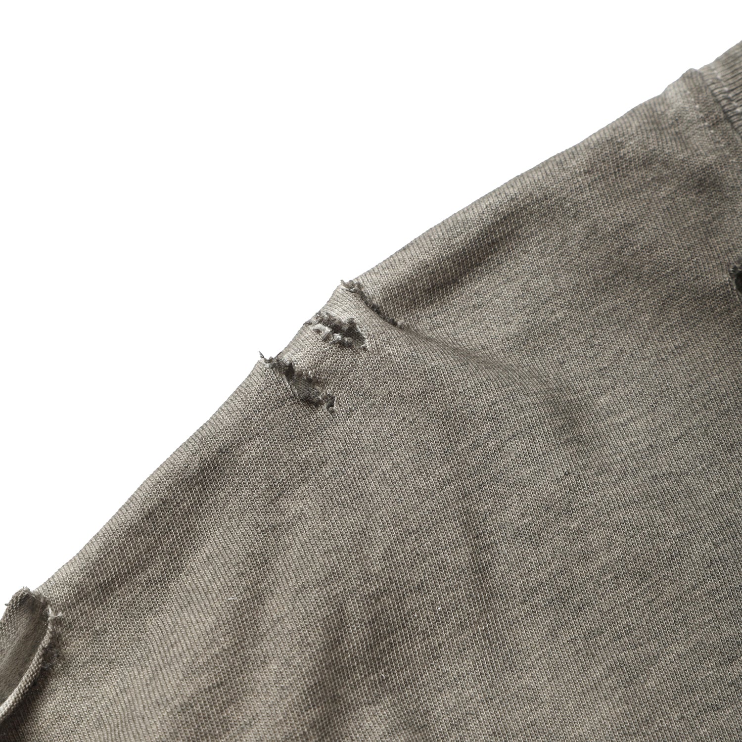 250G Heather Gray Spray Dyed Destroyed Short Sleeve T Shirts