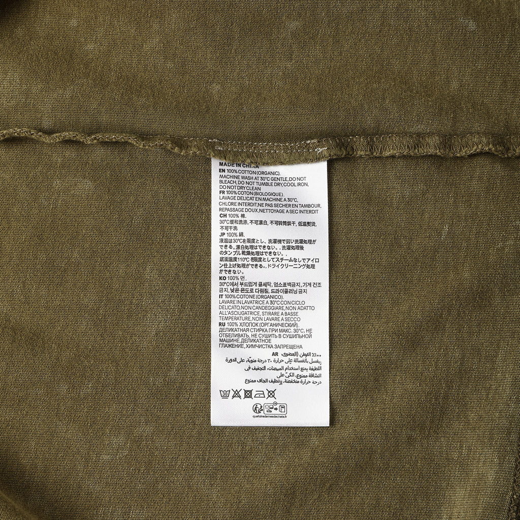 270G Men Batik Washed Vintage Sage Green Short Sleeve Faded Tee