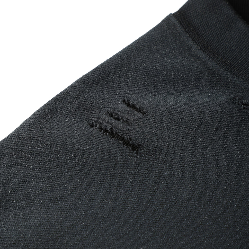250G Black Spray Dyed Destroyed Short Sleeve T Shirts