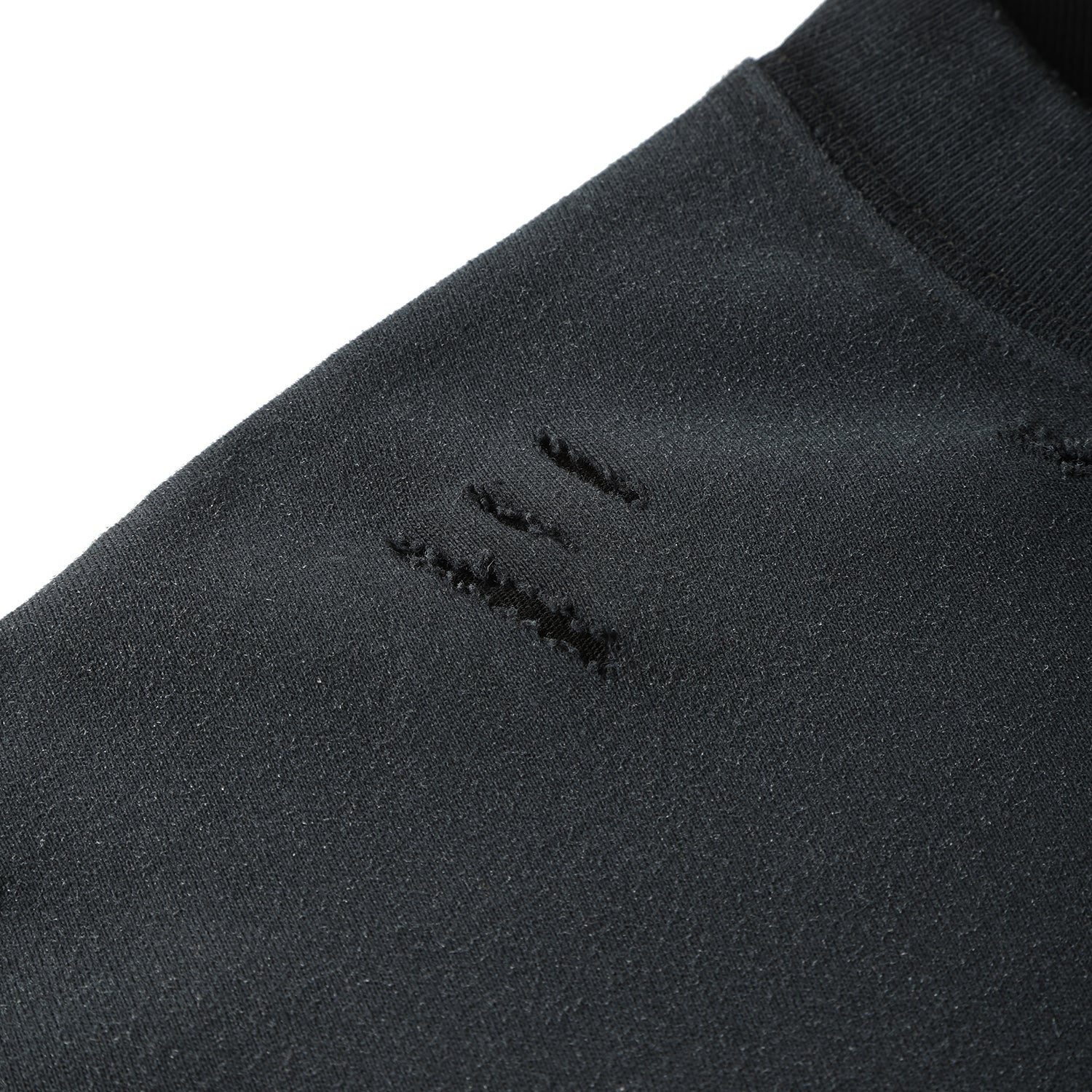 250G Black Spray Dyed Destroyed Short Sleeve T Shirts