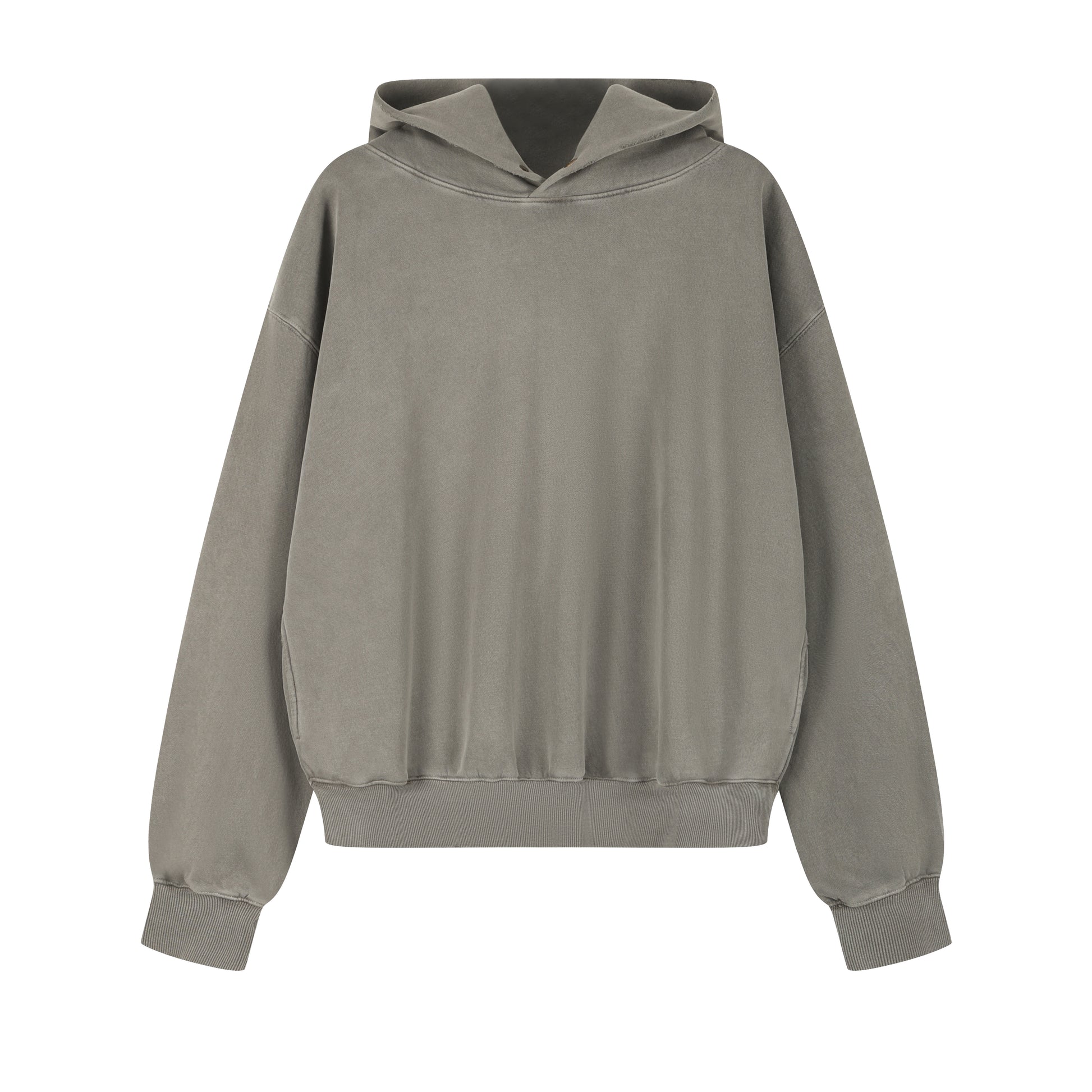 350G Concrete Grey Fleece Solid Unisex Causal Hoodie