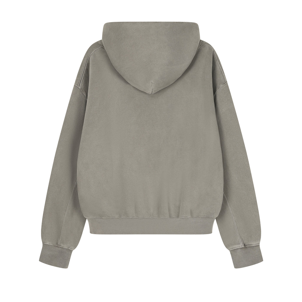 350G Concrete Grey Fleece Solid Unisex Causal Hoodie