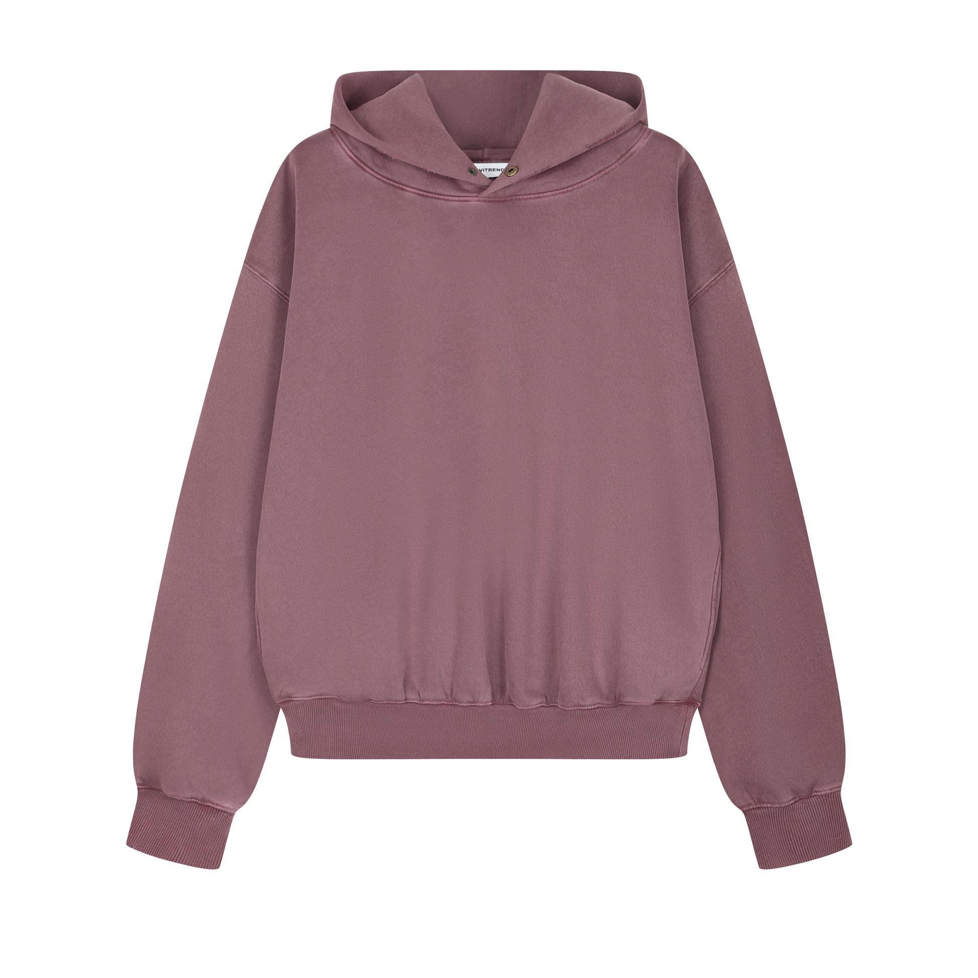 350G Vintage Red Fleece Solid Unisex Causal Hoodie