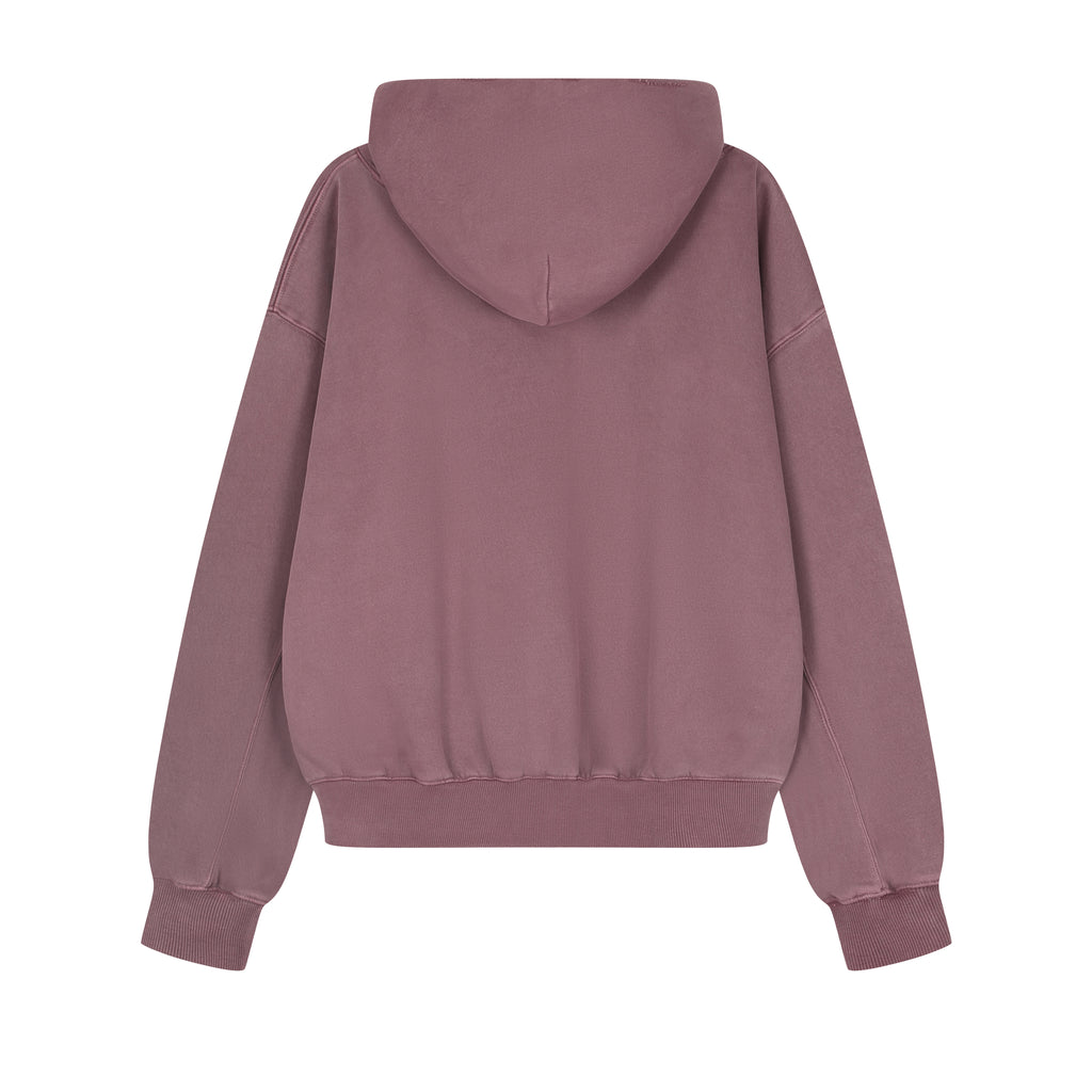 350G Vintage Red Fleece Solid Unisex Causal Hoodie