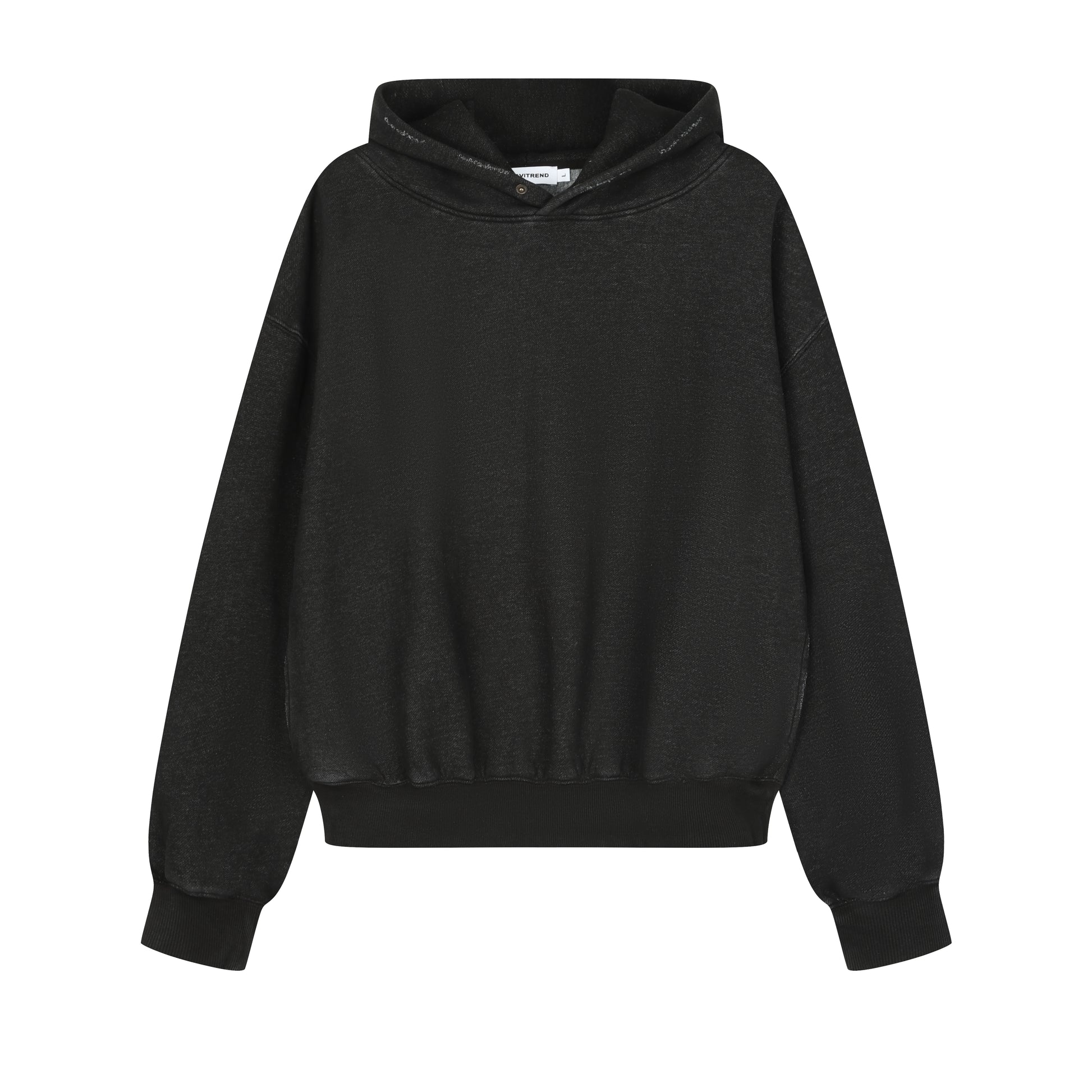 350G Black Fleece Solid Unisex Causal Hoodie