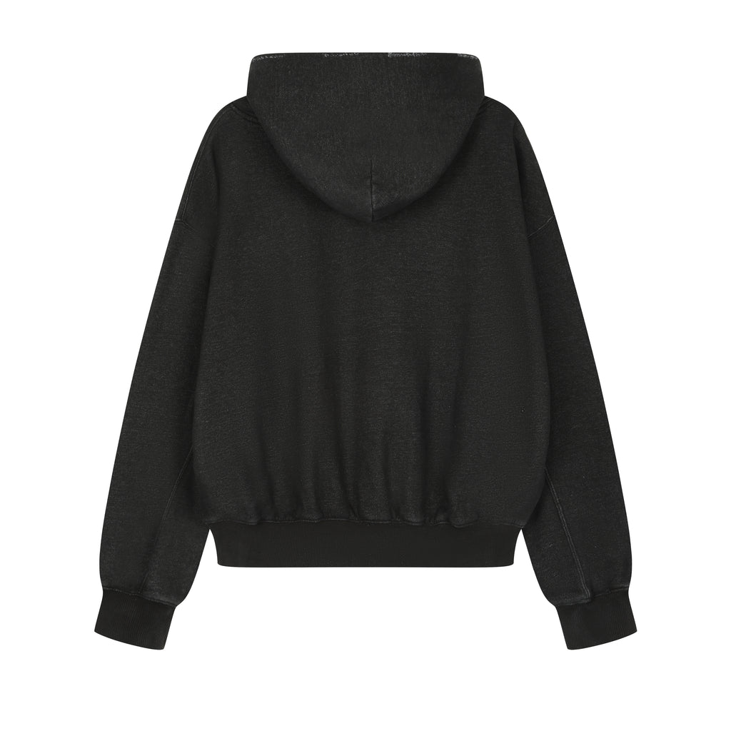350G Black Fleece Solid Unisex Causal Hoodie