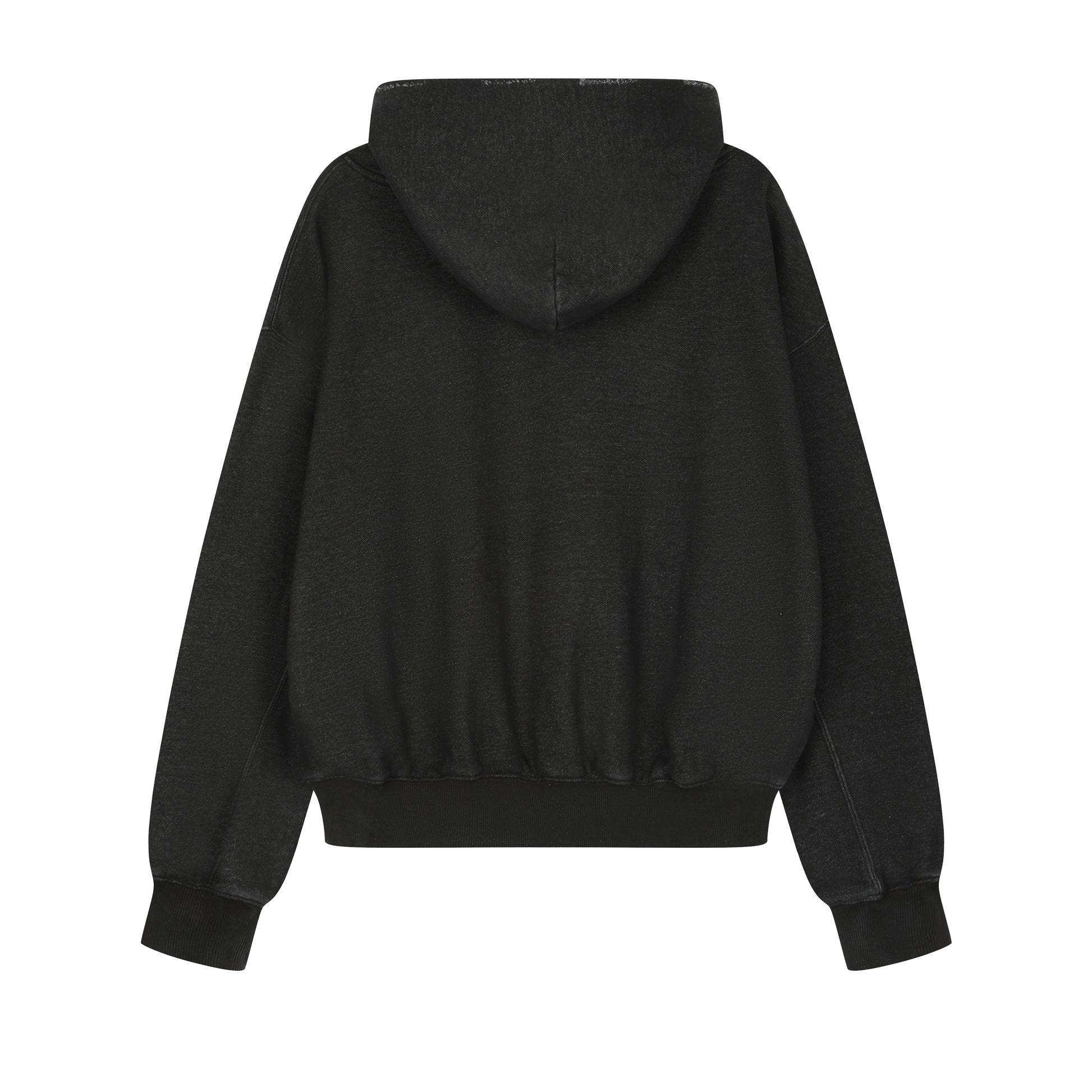 350G Black Fleece Solid Unisex Causal Hoodie