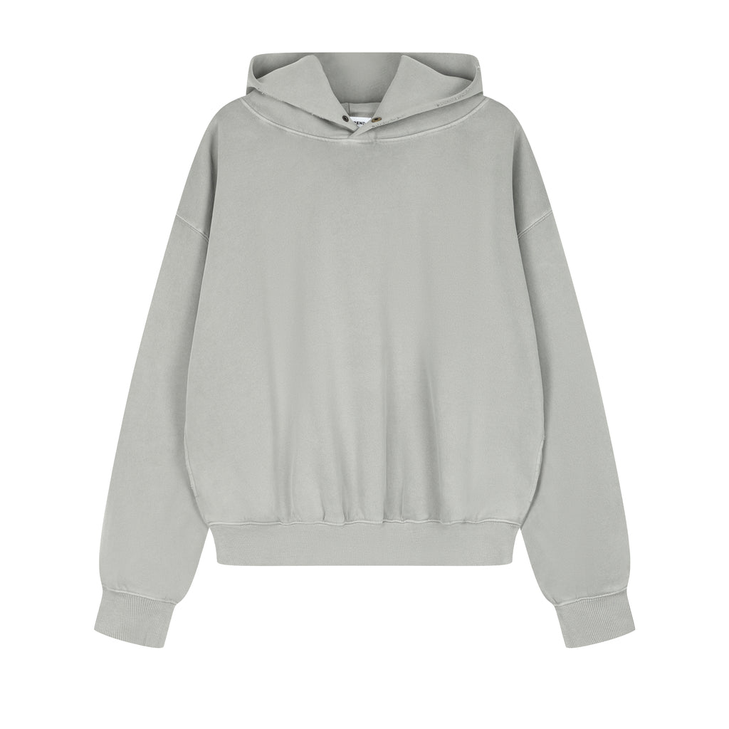 350G Light Grey Fleece Solid Unisex Causal Hoodie