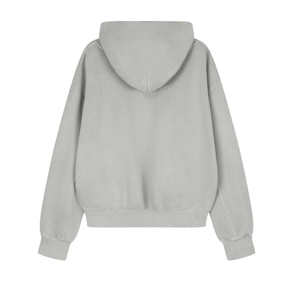 350G Light Grey Fleece Solid Unisex Causal Hoodie