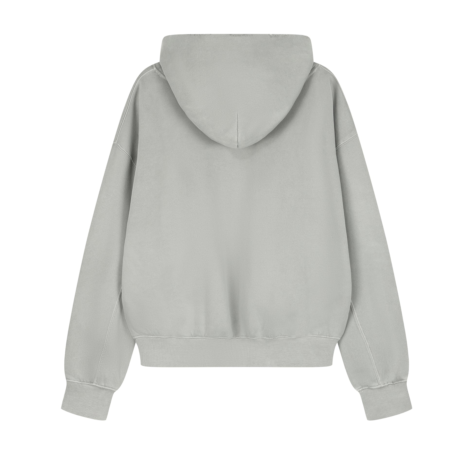 350G Light Grey Fleece Solid Unisex Causal Hoodie