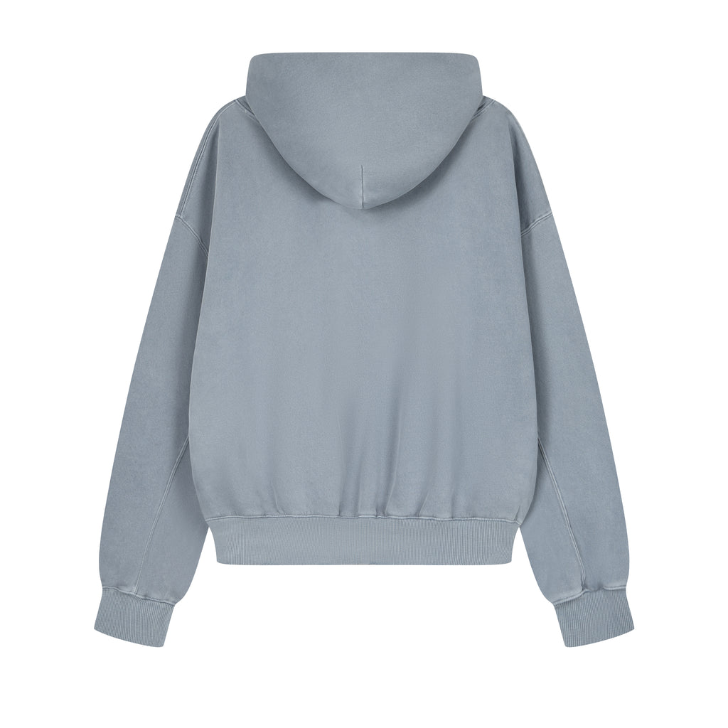 350G Slate Grey Fleece Solid Unisex Causal Hoodie