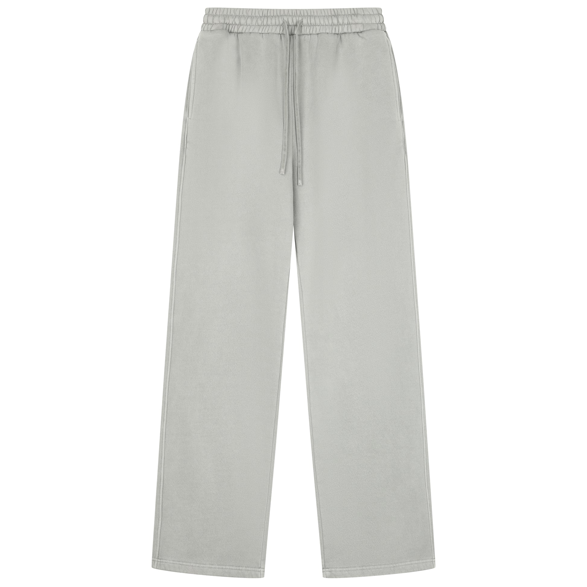 350G Light Grey Flecee Casual Drawstring Long Sweatpants