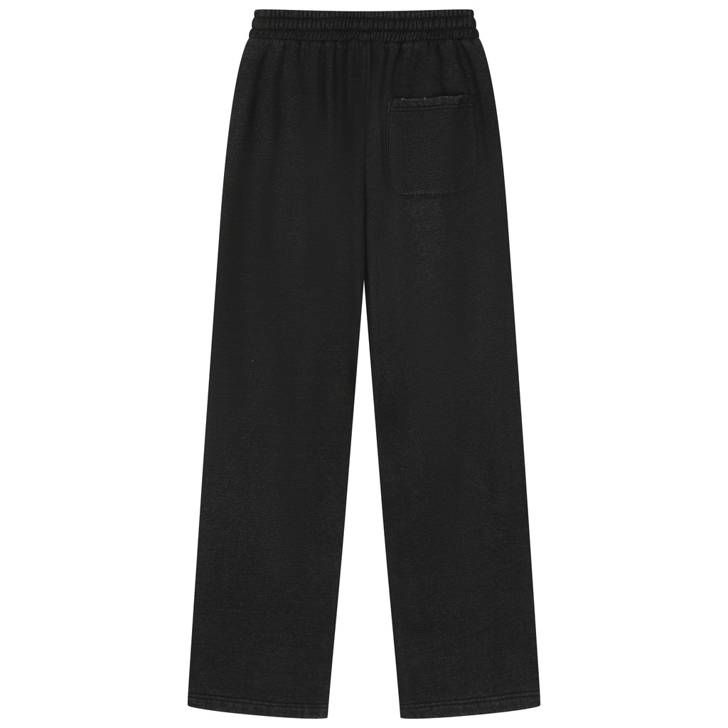 350G Black Flecee Casual Drawstring Long Sweatpants