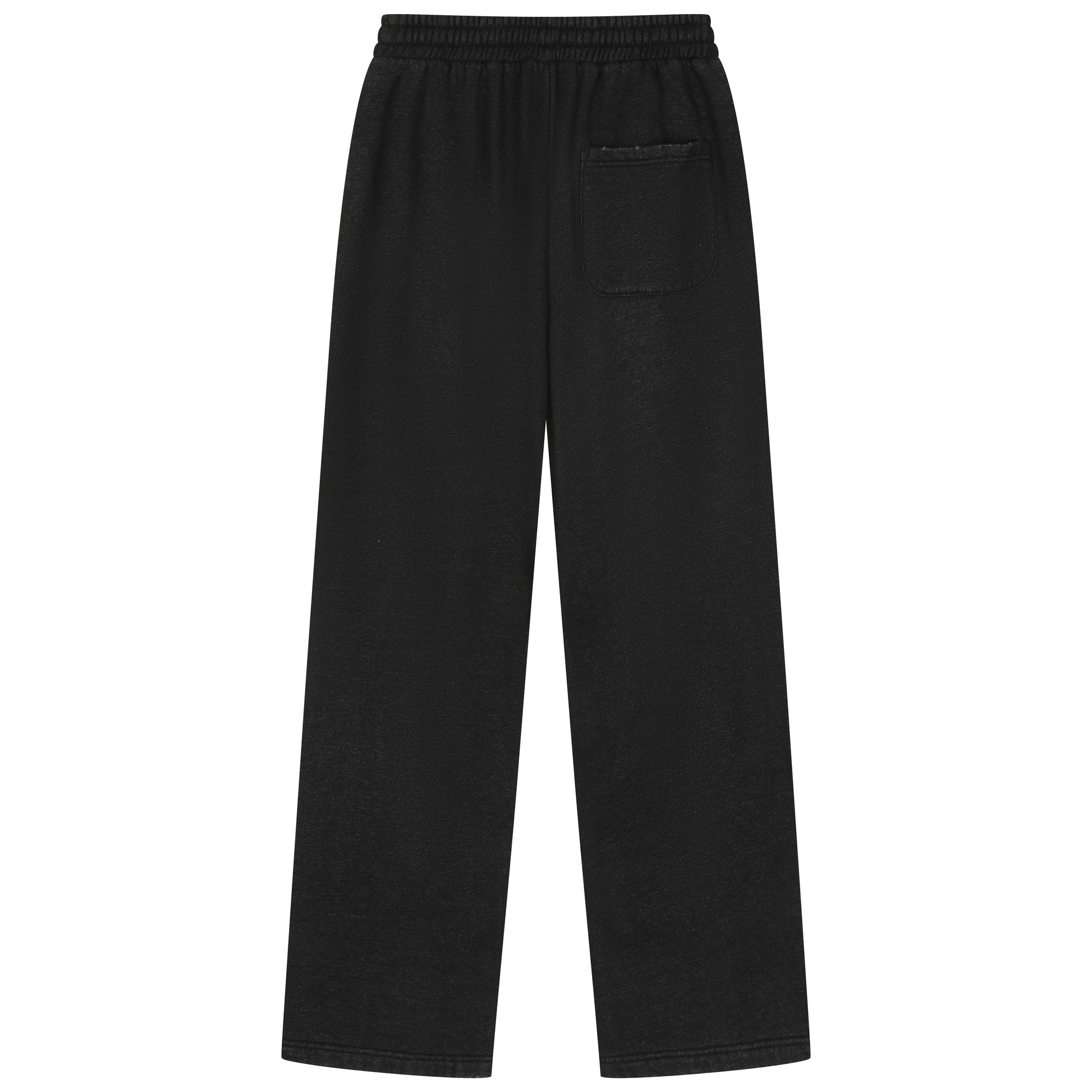 350G Black Flecee Casual Drawstring Long Sweatpants
