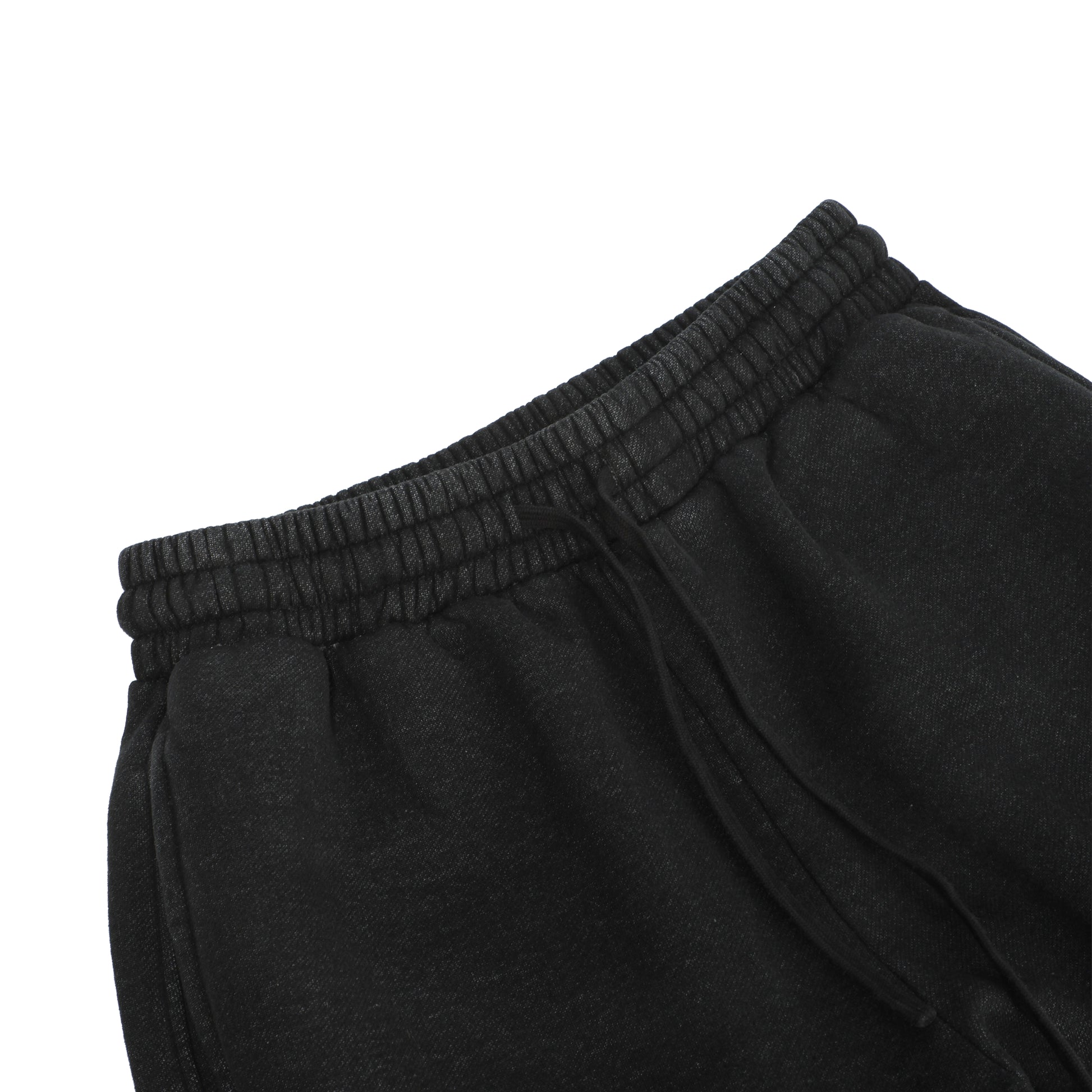 350G Black Flecee Casual Drawstring Long Sweatpants