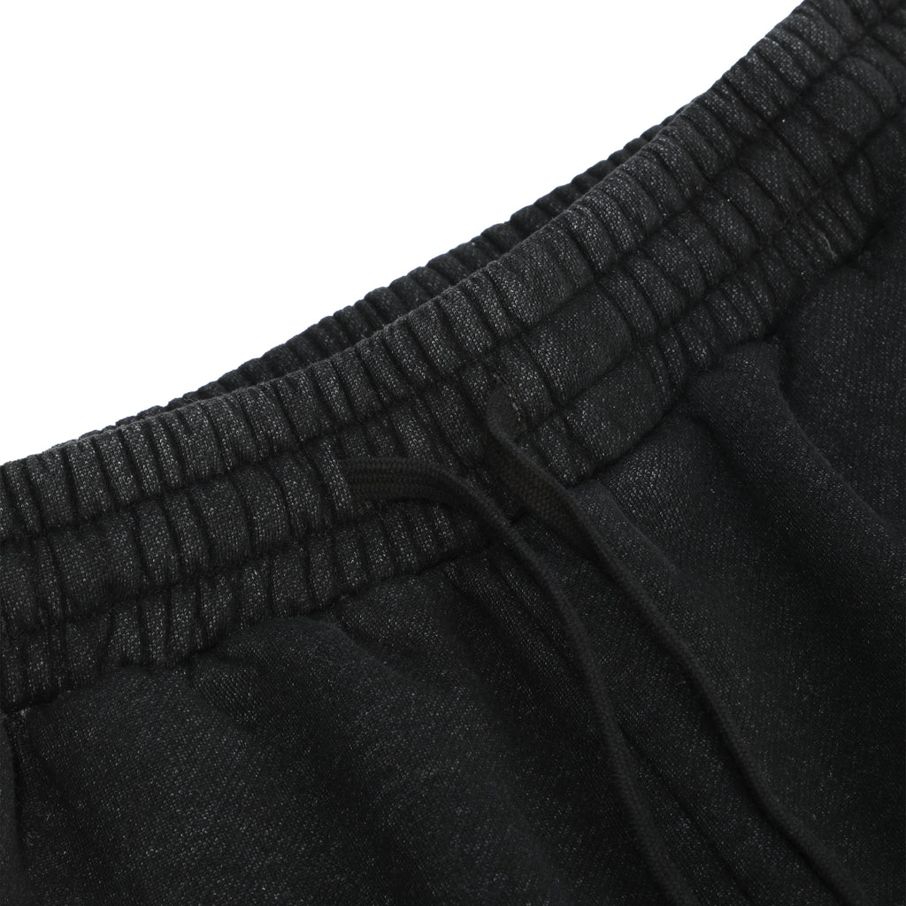 350G Black Flecee Casual Drawstring Long Sweatpants