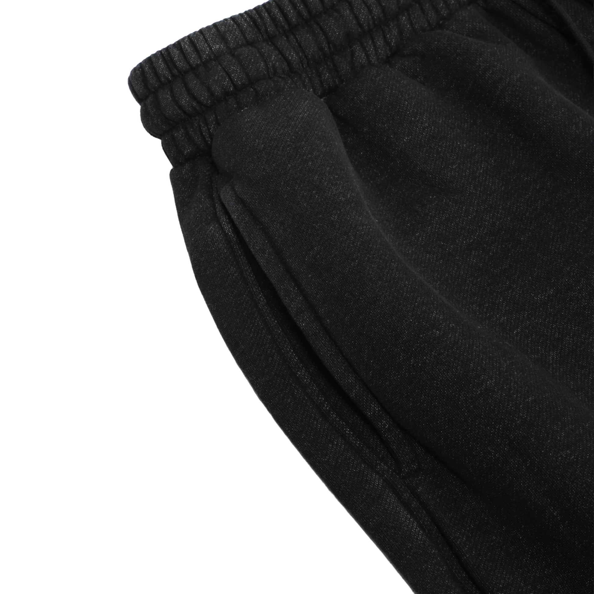 350G Black Flecee Casual Drawstring Long Sweatpants