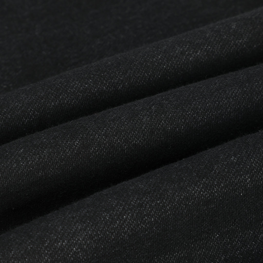 350G Black Flecee Casual Drawstring Long Sweatpants